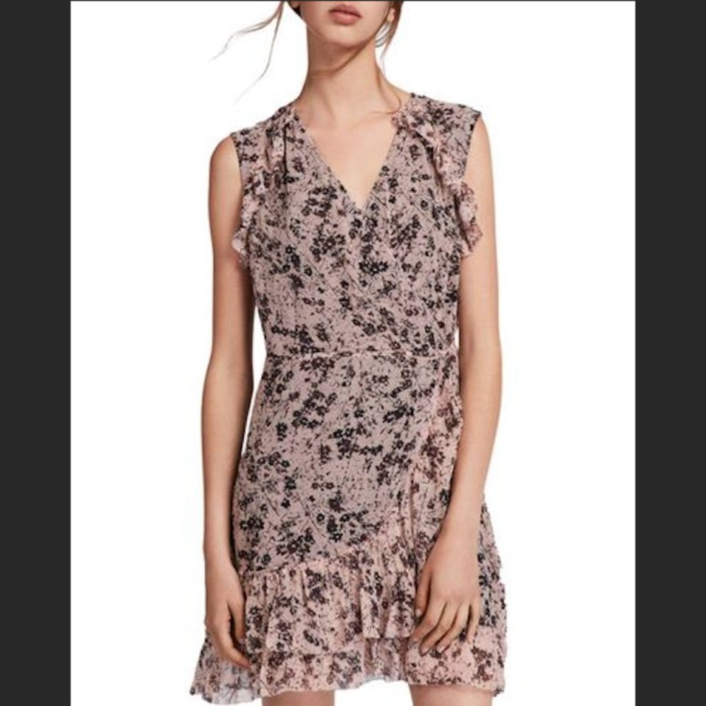 All Saints Floral Wrap Dress